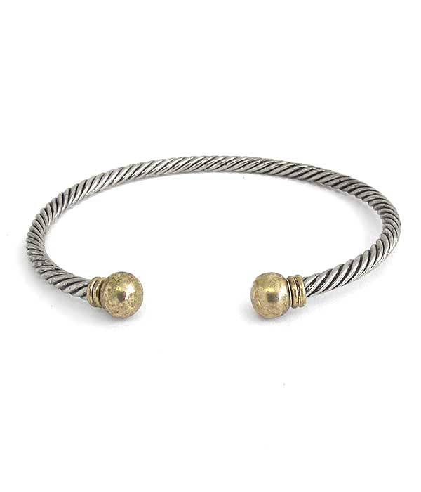 DESIGNER STYLE METAL CABLE BANGLE BRACELET