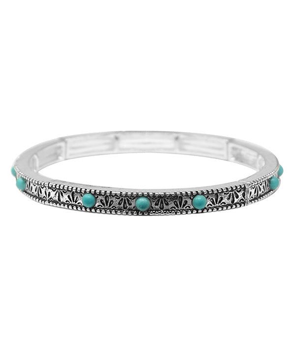 WESTERN STYLE TURQUOISE STRETCH BRACELET