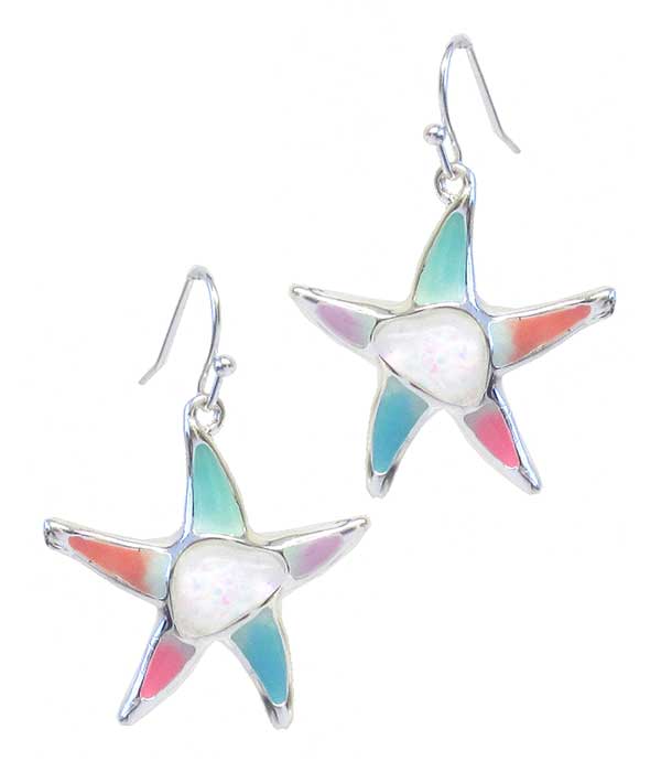 SEALIFE THEME MIX OPAL EARRING - STARFISH