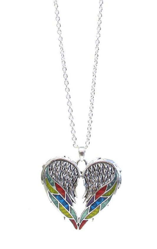 EPOXY ANGEL WING PENDANT NECKLACE