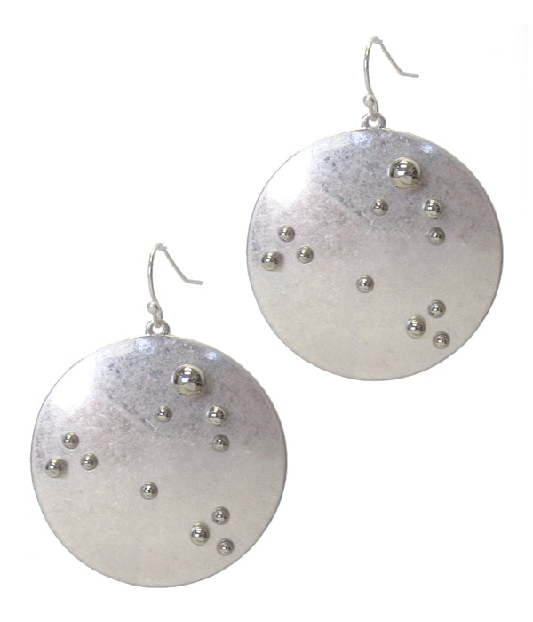 METAL BUBBLE DISC EARRING