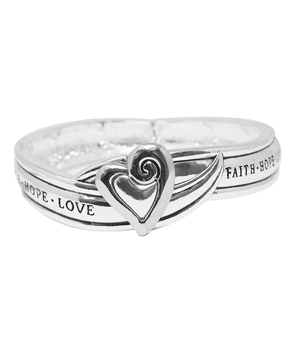 RELIGIOUS INSPIRATION STRETCH BRACELET - FAITH HOPE LOVE