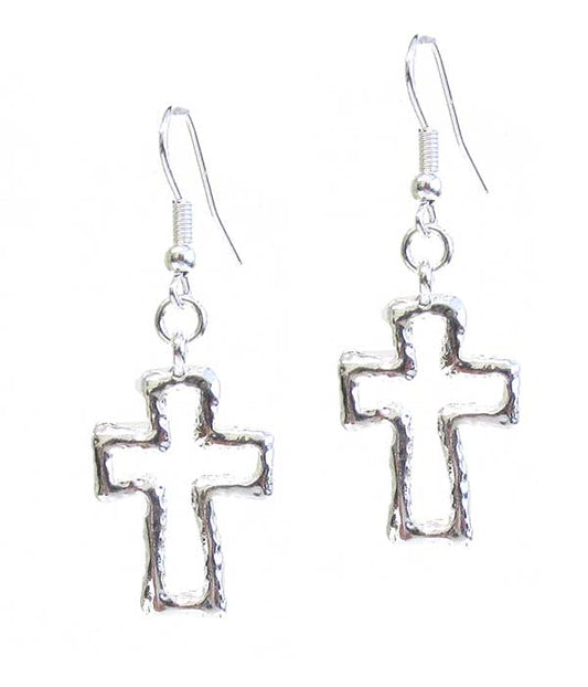 METAL CROSS EARRING