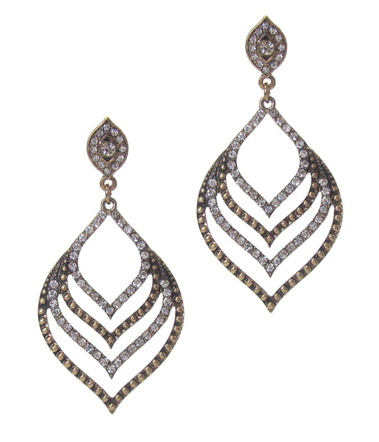 CRYSTAL METAL EARRING