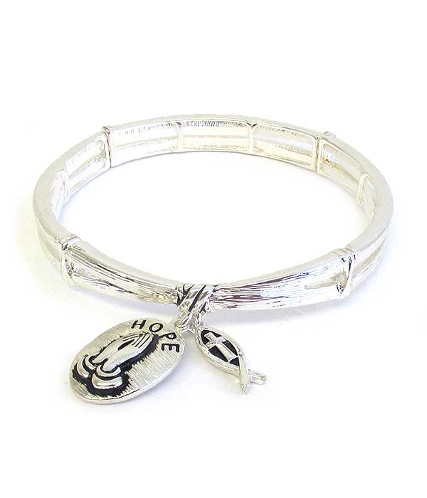 RELIGIOUS INSPIRATION CHARM STRETCH BRACELET - HOPE