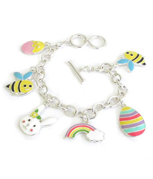 EASTER THEME MULTI CHARM TOGGLE BRACELET