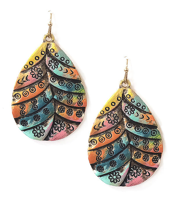 BOHO STYLE TEARDROP LEAF EARRING