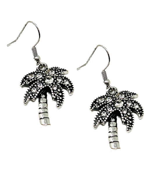 CRYSTAL PALM TREE EARRING