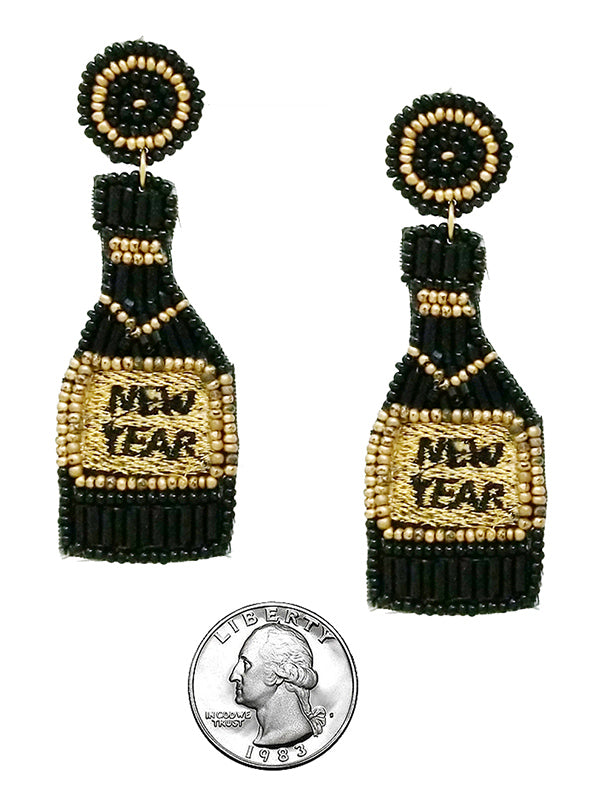 HANDMADE NEW YEAR MULTI SEEDBEAD EARRING