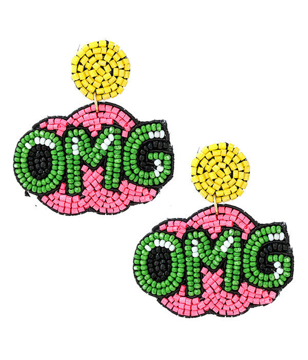 HANDMADE MULTI SEEDBEAD EARRING - OMG