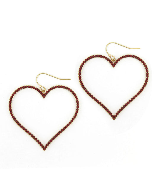 SEED BEADS HEART EARRING