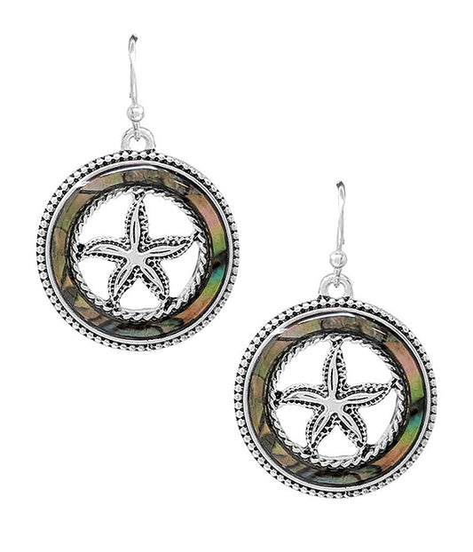 SEALIFE THEME ABALONE STARFISH EARRING