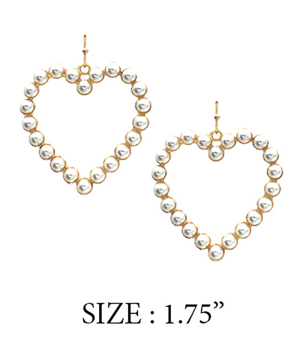 MULTI PEARL HEART EARRING