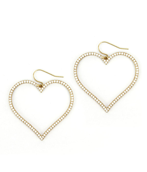 SEED BEADS HEART EARRING