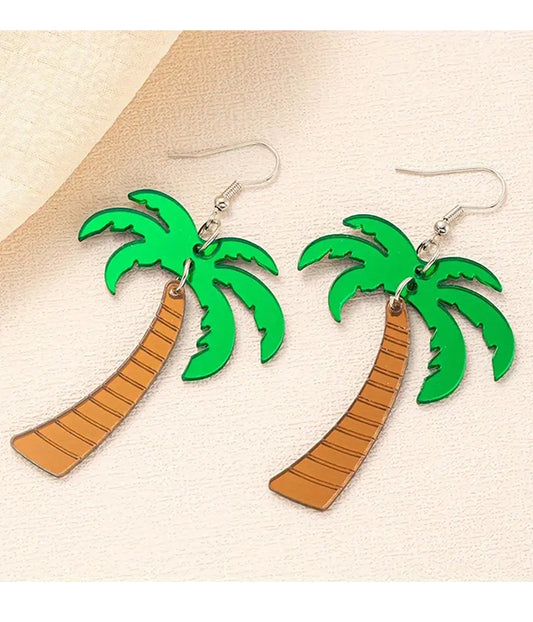 ACRYLIC PALM TREE EARRING