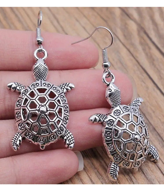 SEALIFE THEME VINTAGE HOLLOW TURTLE EARRING