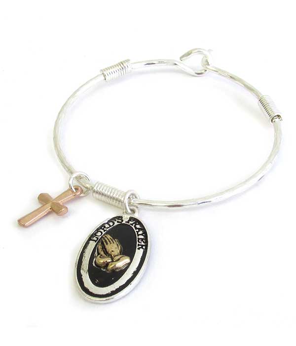 RELIGIOUS INSPIRATION WIRE BANGLE BRACELET - LORD PRAYER