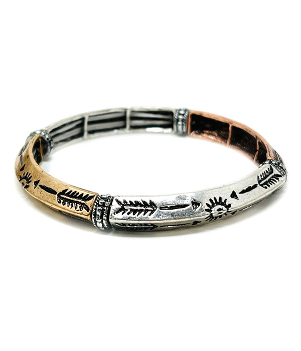 WESTERN THEME STACKABLE STRETCH BRACELET - ARROW