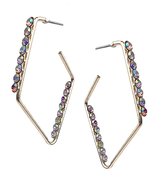 CRYSTAL GEOMETRIC HOOP EARRING