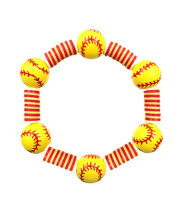 SPORT THEME STRETCH BRACELET - SOFTBALL