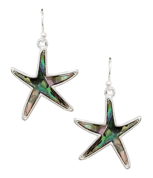 SEALIFE THEME ABALONE STARFISH EARRING