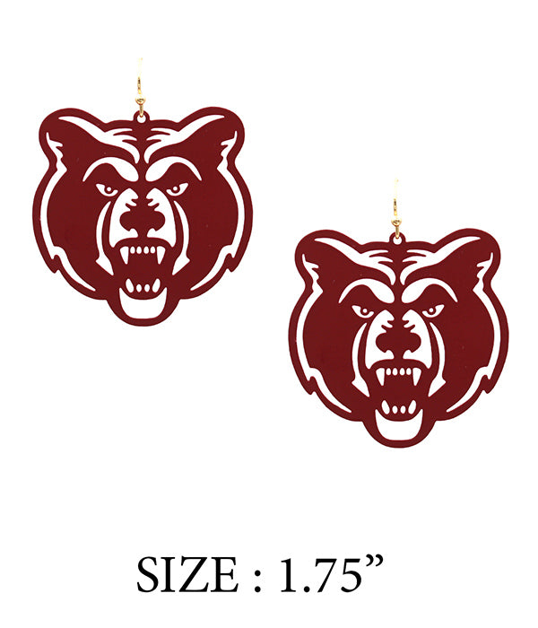 SCHOOL THEME PAPER THIN METAL BEAR EARRING