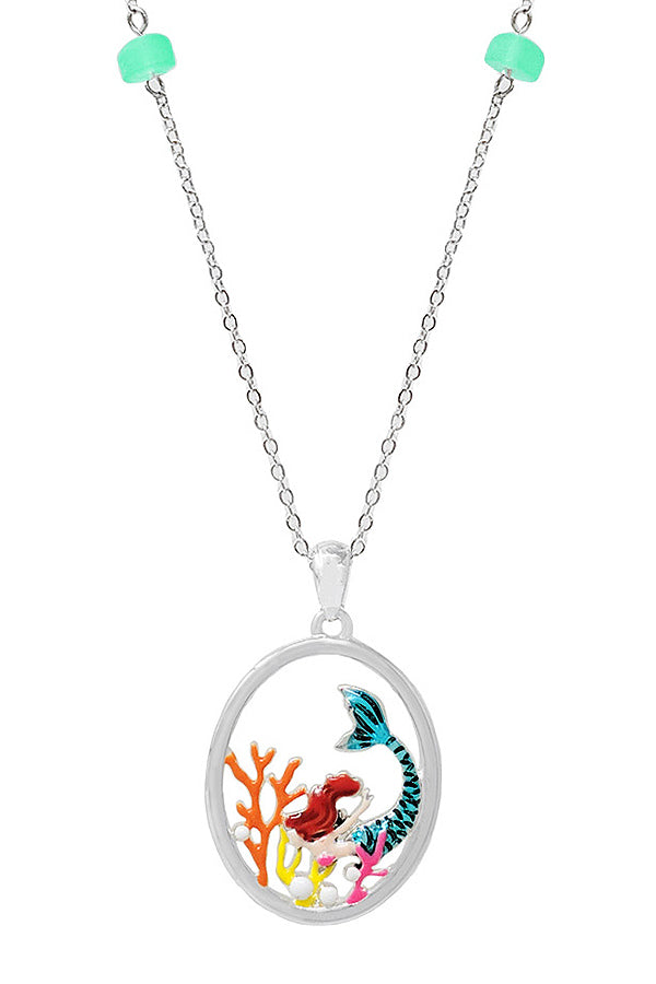 SEALIFE THEME EPOXY PENDANT NECKLACE - MERMAID