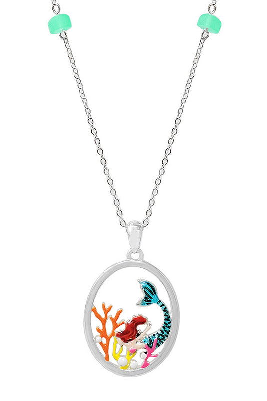 SEALIFE THEME EPOXY PENDANT NECKLACE - MERMAID
