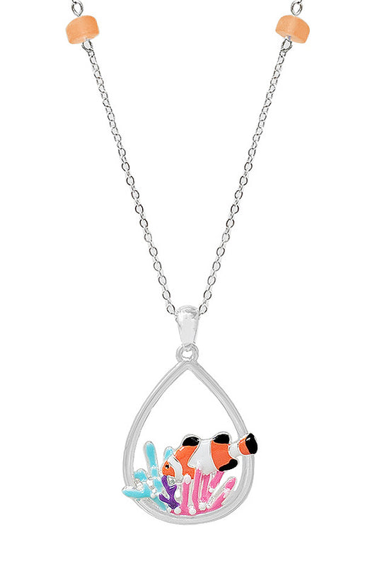 SEALIFE THEME EPOXY PENDANT NECKLACE - TROPICAL FISH
