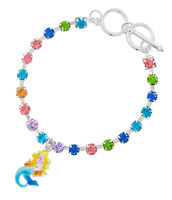 SEALIFE THEME EPOXY CHARM AND crystal TOGGLE BRACELET - MERMAID