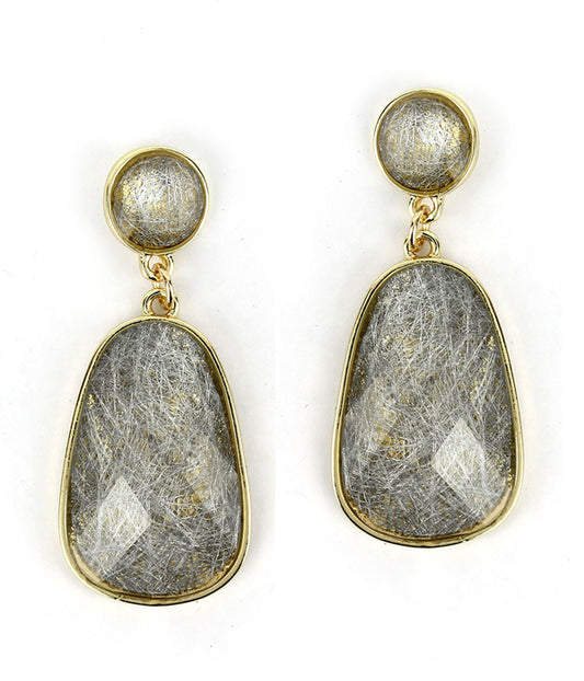 FACET STONE DROP EARRING