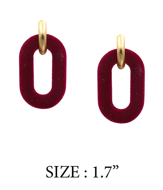 VELVET CHUNK CHAIN EARRING