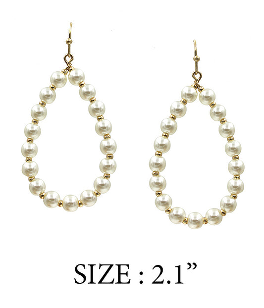 MULTI PEARL LINK TEARDROP EARRING