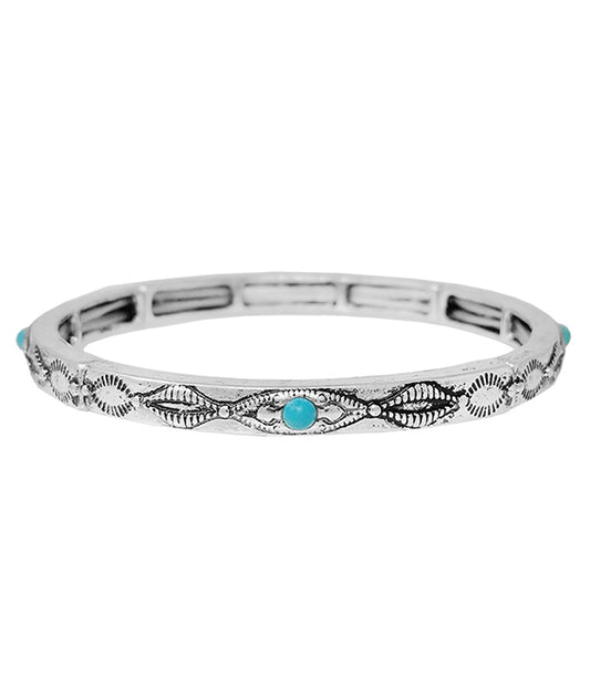 TURQUOISE ACCENT STACKABLE STRETCH BRACELET