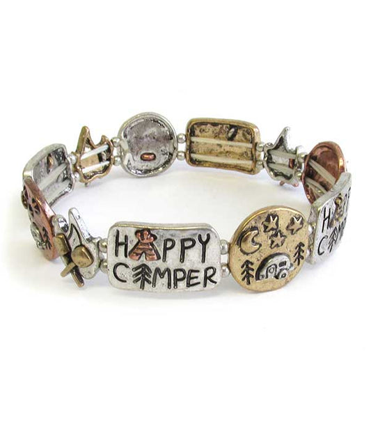 HAPPY CAMPER THEME STRETCH BRACELET