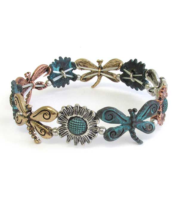 GARDEN THEME STRETCH BRACELET - DRAGONFLY