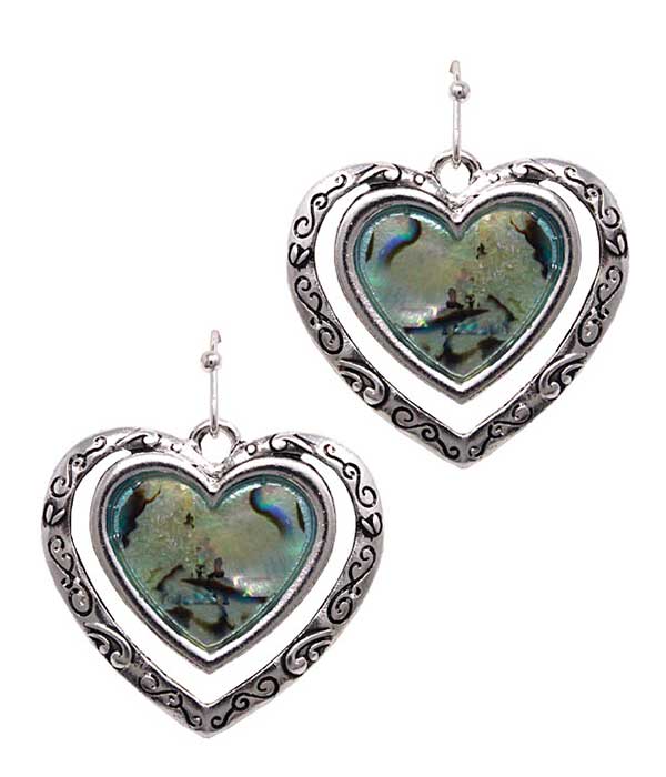 ABALONE HEART EARRING