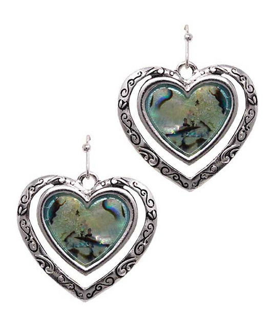 ABALONE HEART EARRING