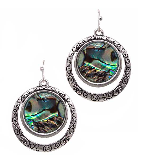 ABALONE DISC EARRING