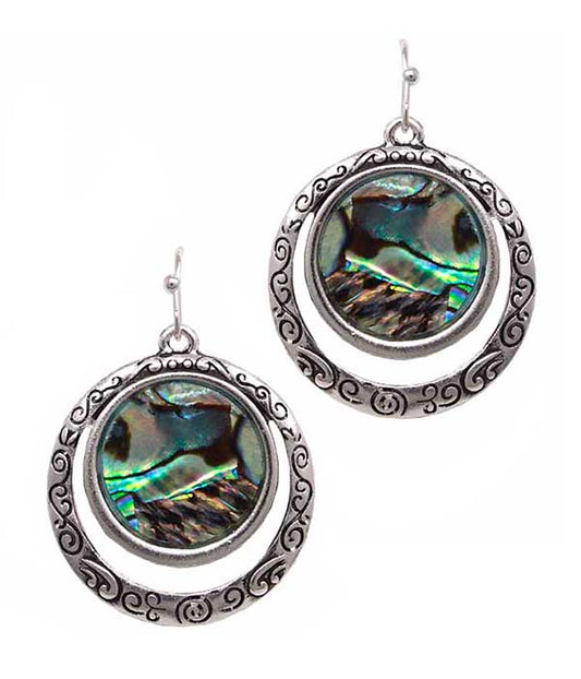 ABALONE DISC EARRING