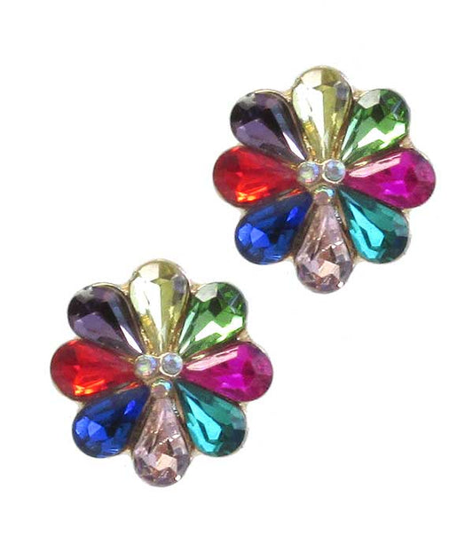 CRYSTAL FLOWER EARRING