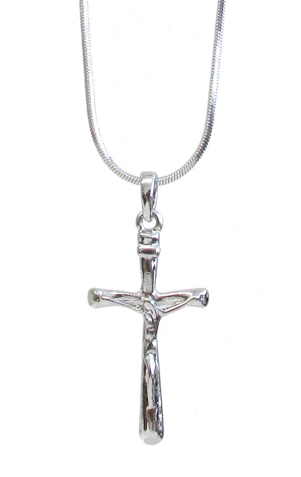 MADE IN KOREA WHITEGOLD PLATING CROSS PENDANT NECKLACE