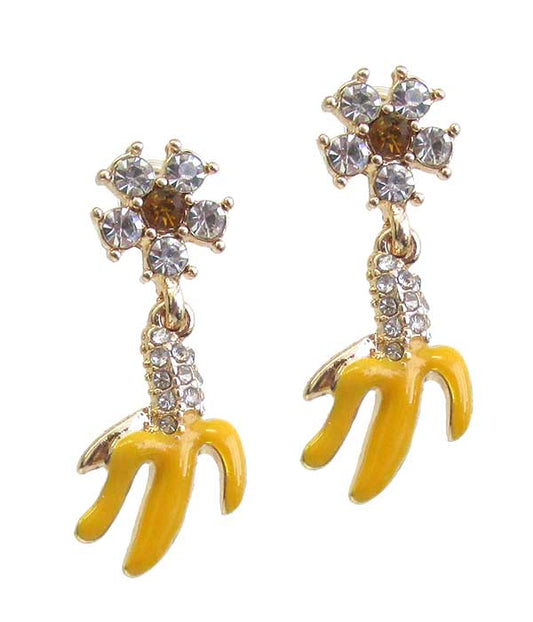 TROPICAL FRUIT DANGLE EARRING - BANANA