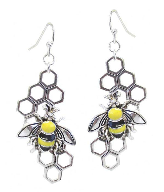 GARDEN THEME EPOXY BUMBLE BEE EARRING