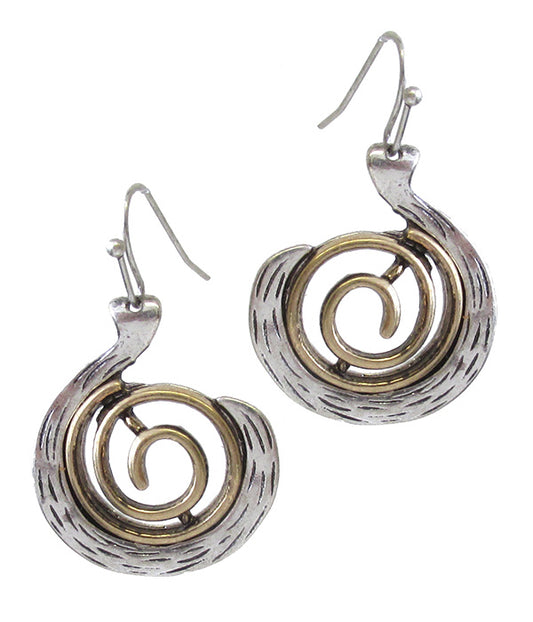 METAL SWIRL EARRING