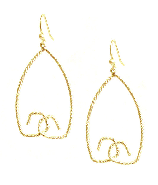 WIRE ART BRASS PLATING EARRING