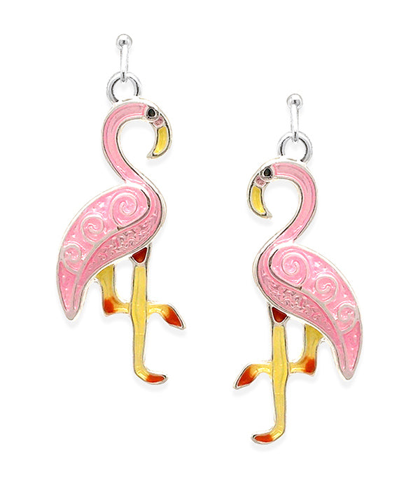 EPOXY FLAMINGO EARRING