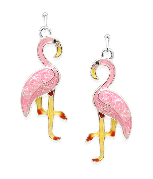 EPOXY FLAMINGO EARRING