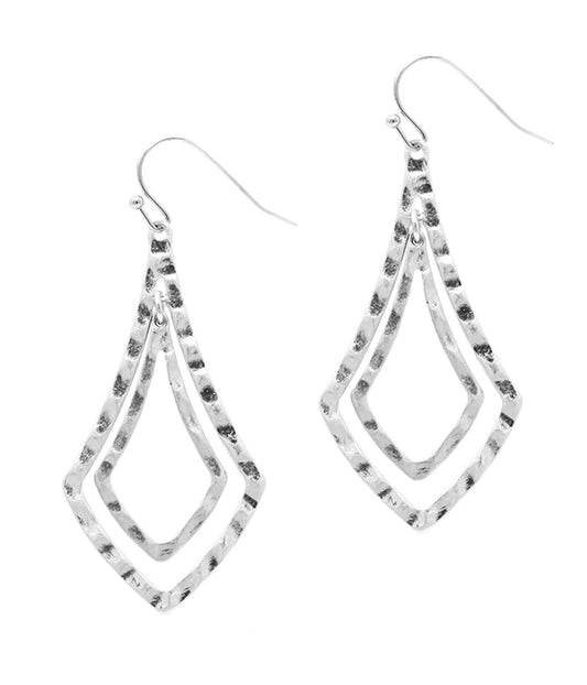 DOUBLE METAL DROP EARRING