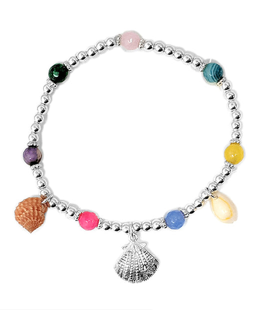 SEALIFE THEME SHELL CHARM STRETCH BRACELET